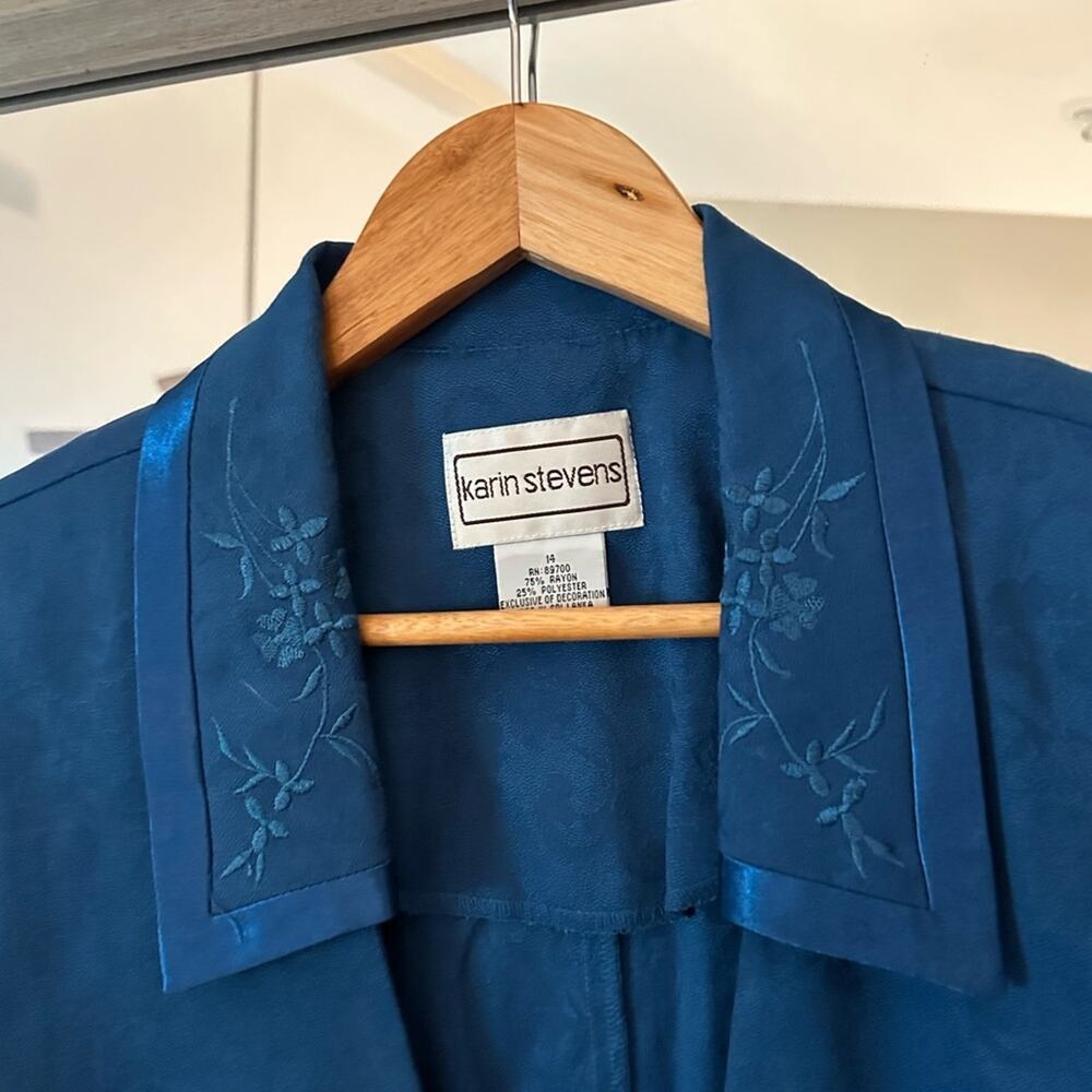 Karen Stevens Vintage Women's Blue Jacket Size Medium - Picture 4 of 7
